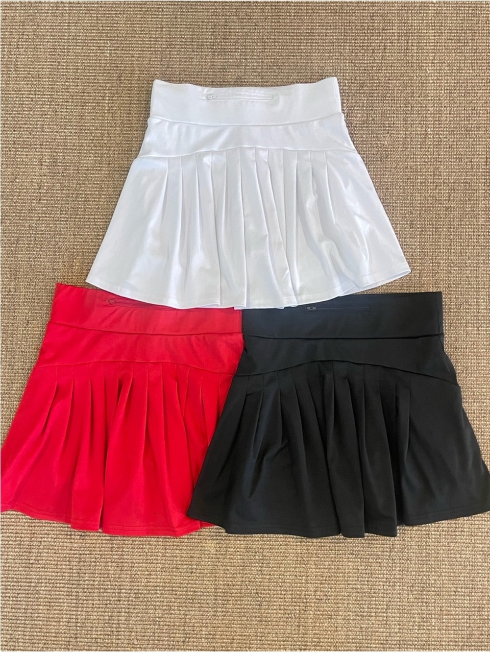 3 Tennis Golf Skort Bundle Small Pleated Athletic Skirts Built-In Shorts Pockets